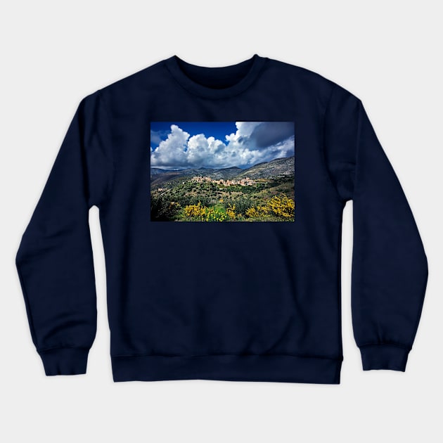 The Towerhouses of Vathia - Mani, Greece Crewneck Sweatshirt by Cretense72